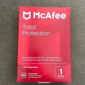 McAfee Total Protection for 1 User, Windows/Mac/Android/iOS/ChromeOS